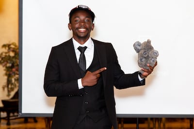 As the youngest player on tour, Luyando Dominique was responsible for looking after the Knights' team mascot. Photo: Dubai Knights