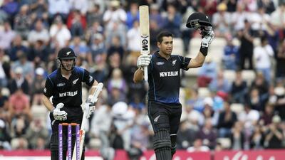 New Zealand's Ross Taylor, right, scored eight runs less than Kane Williamson, but shepherded the middle order to steer past England's target of 303. Tim Ireland / AP Photo