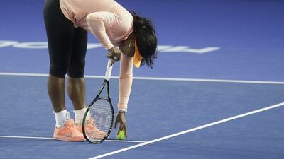 Serena Williams shown during a practice session on Thursday at Rod Laver Arena ahead of the Australian Open. Mark Baker / AP / January 14, 2016