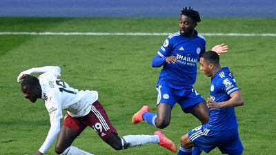 Nicolas Pepe - 9: Thought he had won first-half penalty only for VAR to intervene and award free-kick outside of box. Ivorian caused Thomas all sorts of problems down Leicester’s left and teenager had to be replaced at half time. It was Pepe’s ball into box that Ndidi handballed to give away penalty. Started and finished move to put Arsenal 3-1 up. One of his best games for Arsenal. AP