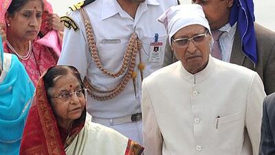 The Indian president Pratibha Patil and her husband, Devisingh Ramsingh Shekhawat.