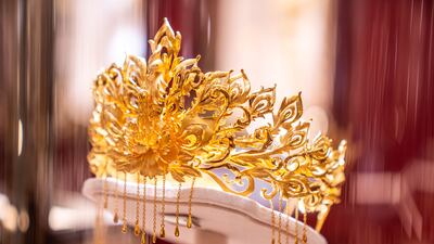 A gold crown on display inside a store in Hong Kong. 2024 has been a remarkable year for gold. Bloomberg