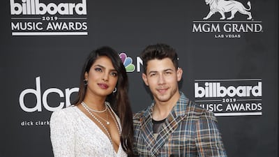 Priyanka Chopra and Nick Jonas arrive at the 2019 Billboard Music Awards. EPA