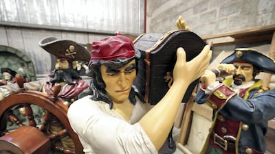 The pirate-themed party included a pirate ship that was made in the UAE. Chris Whiteoak / The National