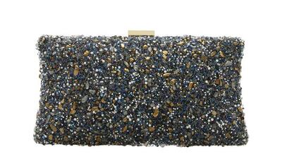 Beaded Kendall clutch for a night out. Courtesy Purificación García