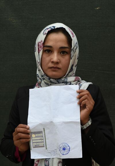 Zahra Faramarz, 21, in Kabul. AFP