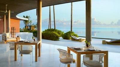 Dining on Culinary Island at The Ritz-Carlton Maldives, Fari Islands.