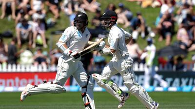 Tom Latham, left, and Kane Williamson, right, combined for 162 runs at put New Zealand in command against Sri Lanka. AP Photo