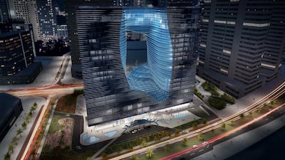 Special glazing was selected to prevent overheating when the sun’s rays reflect over to the other side of the building. Photo courtesy Omniyat