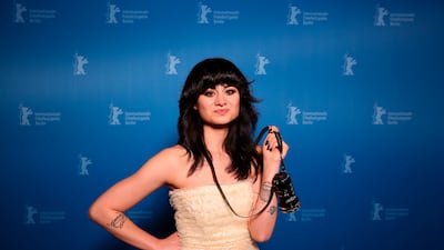 Film director Kurdwin Ayub won the Best First Feature Award for her film 'Sonne' at the Berlin International Film Festival. AP