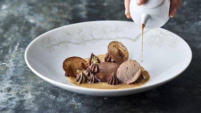 Chocolate dry fruits gyozas with caramel sauce is one of the dishes being served as part of the Nobu Chocolate Week menu at Atlantis, The Palm. Courtesy Nobu