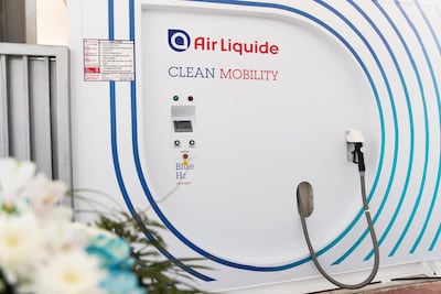 Hydrogen refilling station in Al Badia. Reem Mohammed/The National