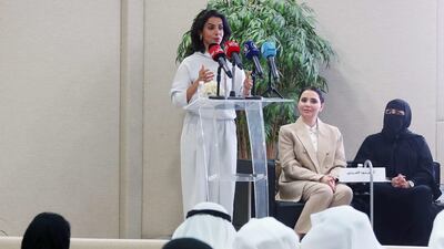 Candidate and former MP Alia Al Khaled at the same event. AFP