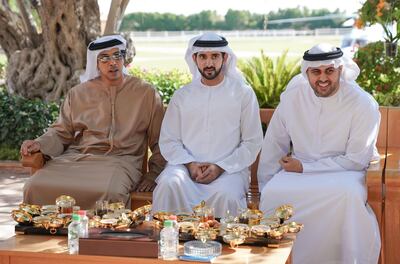 Sheikh Mansour bin Zayed, Deputy Prime Minister and Minister of Presidential Affairs, Sheikh Hamdan bin Mohammed, Crown Prince of Dubai and Sheikh Diab bin Mohammed, Chairman of the Department of Transport and Member of the Abu Dhabi Executive Council. Wam