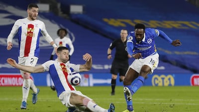 Danny Welbeck of Brighton in action against Gary Cahill of Crystal Palace. EPA