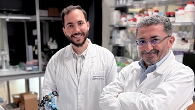 Researchers Dr Wael Othman, left, and Dr Mohammad Qasaimeh. Photo: NYU Abu Dhabi