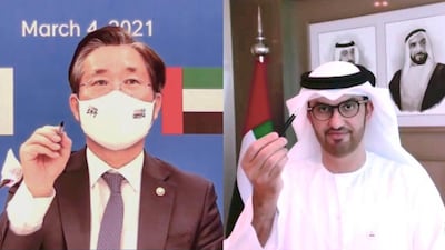 Sung Yun-mo, Korean minister of trade, industry and energy, and Dr Sultan Al Jaber, UAE’s minister of industry and advanced technology, signed two agreements to further bolster ties between the two countries. Wam
