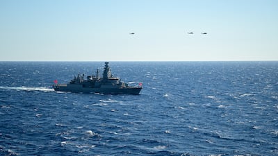 Turkish troops hold military exercises in the Mediterranean. Tension is growing in the region over territorial waters. AFP
