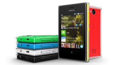 The Nokia Asha 503 smartphone is priced at Dh349. Courtesy Nokia