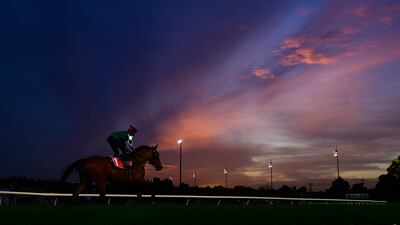 James McDonald riding Via Sistina at sunrise at Moonee Valley Racecourse in Melbourne, Australia. Getty Images