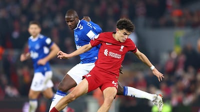 Liverpool's Stefan Bajcetic in action in the Mersey derby win against Everton on February 13, 2023. Reuters