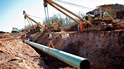 A section of the Gulf Coast Pipeline, part of the Keystone XL Pipeline, is laid in Prague, Oklahoma. Daniel Acker / Bloomberg News