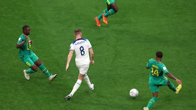Jordan Henderson of England scores the first goal. Getty