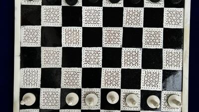 A chess board inspired by courts of Mughal emperors