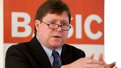 Dr. Jim Walsh, research associate at the Massachusetts Institute of Technology's security studies program, speaks during a Nuclear Non-Proliferation in the Gulf conference organized by the British American Security Information Council at Georgetown University Doha in Qatar.