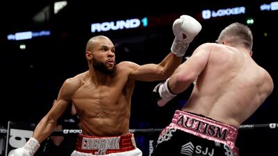 Chris Eubank Jr in action during the fight against Liam Smith. Reuters