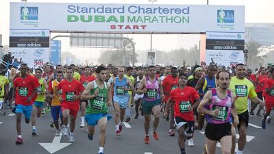 Dubai Holding has had the largest representation by any UAE company at the Standard Chartered Dubai Marathon for the past three years. Antonie Robertson / The National