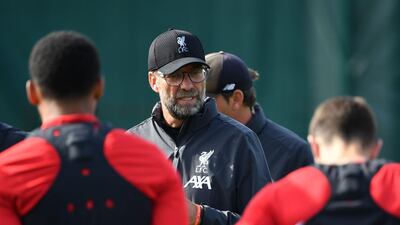 Liverpool manager Jurgen Klopp leads a training session at their Melwood complex, Liverpool, north west England. AFP