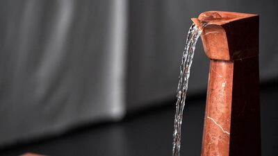 A fountain on display as part of Structures of Impermanence, an exhibition by Syrian artist Talin Hazbar. Courtesy Warehouse421