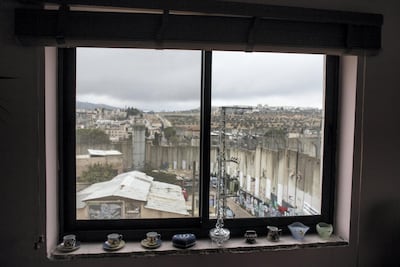 A view from one of the guest rooms at Bansky's. The hotel boosts that "it has the worst view in the world". Photo by Heidi Levine / The National