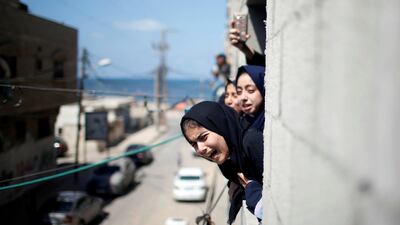 Relatives of Palestinian Ahmed Omar, who was killed during a protest near the Israeli Erez crossing with Gaza, mourn during his funeral in Al-Shati refugee camp. Reuters