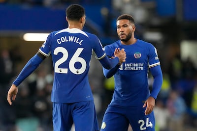 Chelsea's Reece James, right, is set to start his first game since the opening weekend of the Premier League season back in August. AP