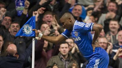 Samuel Eto'o, after scoring against Tottenham on March 8, 2014, mimicked being an old man with a creaky back after Jose Mourinho made comments about his age. Bogdan Maran / AP