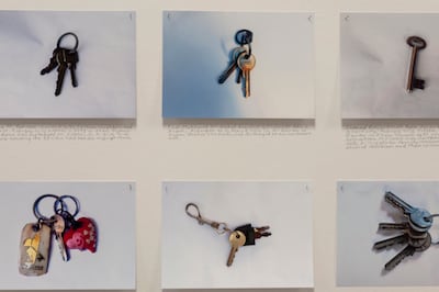 Just in Case #2 is a series of 250 photos of keys from displaced Palestinians. Photo: Jorge das Neves / Anozero
