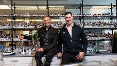 Generation by Osmo founder Alex Wiltschko, right, and master perfumer Christophe Laudamiel use AI to come up with an instantaneous formula for fragrances. Photo: Osmo