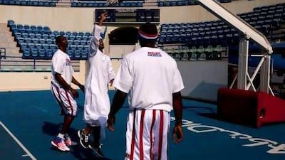 The slam dunk moment: The National takes on the Harlem Globetrotters in two-on-two basketball
