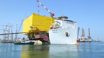 The BorWin Gamma Platform Topside, fabricated by Drydocks World in Dubai has set sail for the North Sea. Dubai Media Office