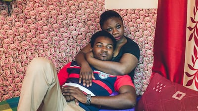 Nigerians Hamza and Shukura are pictured in the northern Indian city of Jaipur. Mahesh Shantaram for The National