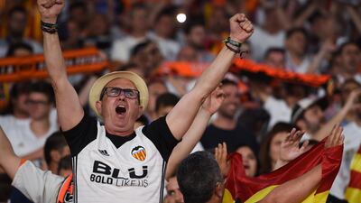 Valencia fans celebrate their success. Getty