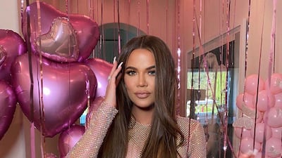 Khloe Kardashian wore a crystal-studded mini dress by Kuwait's Yousef Al Jasmi. Instagram / Yousef Al Jasmi