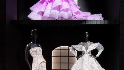 The ruffled gown, top, was worn at this year's Cannes by Sririta Jensen. Courtesy SCAD