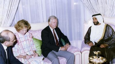 Handout photos of president Jimmy Carter and his wife on a visit to the Gulf Region in the '90's. (Handout image)