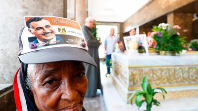 Egyptians visit the tomb of Egypt's late president Gamal Abdel Nasser at his mausoleum in Cairo. AFP
