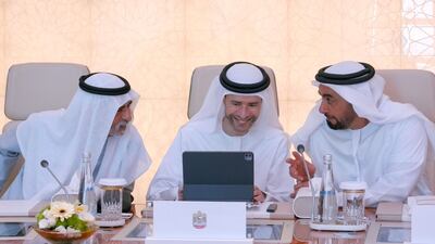 Sheikh Mohammed bin Rashid, Vice President, Prime Minister and Ruler of Dubai, chairs a Cabinet meeting at Qasr Al Watan in Abu Dhabi. Photo: Sheikh Mohammed bin Rashid