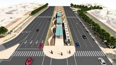 Above, a 2013 rendering of the Abu Dhabi Metro at Madinat Zayed business district, which was originally known as Abu Dhabi’s Capital District and later New Khalifa City. Wam