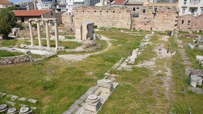 Even alternative tours of Athens take visitors past ancient sites, such as, above, ruins of the Roman Agora, or marketplace, which was constructed more than 2,000 years ago. Photos by Rosemary Behan / The National